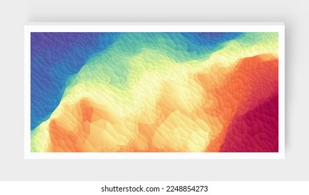 Mosaico poligonal con gradiente de color. Textura abstracta con cresta.  Fondo creativo con patrón poligonal. Ilustración vectorial 3D para folleto, afiche, presentación, volante o banner.