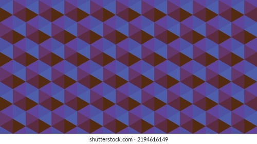 Polygonal Mosaic pattern. Mosaic Background Creative Design. Abstract Background with triangles 3d Geometric seamless pattern Hexagon. Colorful texture. Dark Gradient Low poly style Blue Purple EPS 10