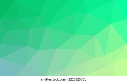 Polygonal mosaic triangular abstract vector background, low poly style wallpaper, business design banner in emerald jade green turquice colors
