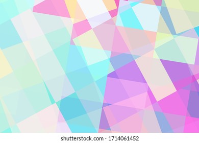 Polygonal mosaic vector background. Color squares overlay abstraction. Trendy abstract design for cover. Modern technology wallpaper. Colorful banner template. Color block ornament. Digital texture