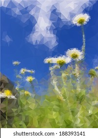 polygonal mosaic vector camomile