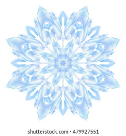 Polygonal mosaic vector snowflake.