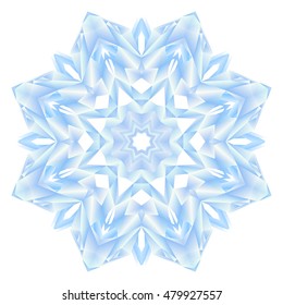 Polygonal mosaic vector snowflake.