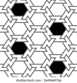 Polygonal motif. Seamless pattern.Shapes wallpaper. Hexagons, figures ornament. Geometrical backdrop. Digital paper, textile print, abstract.Geometric background. Vector