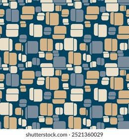 Polygonal motley geometric seamless pattern. Vector illustration for print, fabric, cover, packaging, interior decor, blog decoration and other your projects.