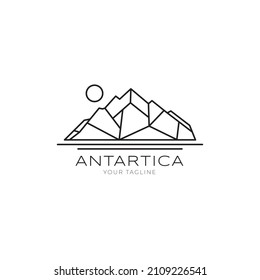 Polygonal mountain ice logo template