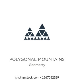 Polygonal mountains icon vector. Trendy flat polygonal mountains icon from geometry collection isolated on white background. Vector illustration can be used for web and mobile graphic design, logo, 