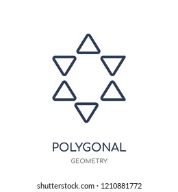 Polygonal multiple stars icon. Polygonal multiple stars linear symbol design from Geometry collection. Simple outline element vector illustration on white background.