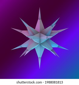 A polygonal multi-pointed star on a dark background. - Powered by Shutterstock - Get 15% off with code: PIKWIZARD15