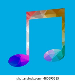 Polygonal Music logo. melody icon. Abstract elegant business icon