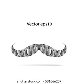 Polygonal mustache illustration vector,white background