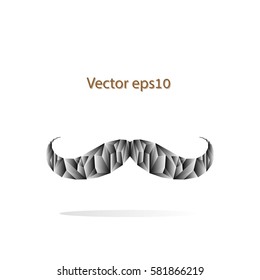 Polygonal mustache illustration vector,white background