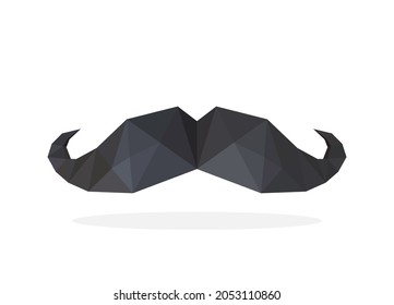 polygonal mustache. low poly mustache logo vector illustration