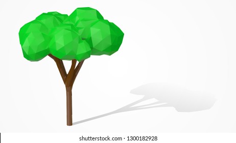 Polygonal nature tree. Stylized low poly design 3d vector element. suitable for lowpoly, infographic and graphic usage.