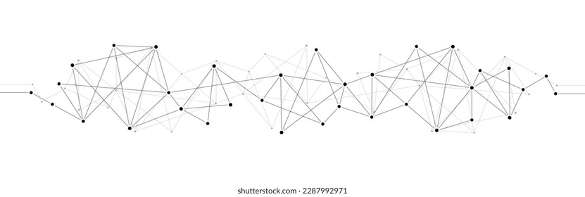 Polygonal network connect data lines and dots technology background template.	