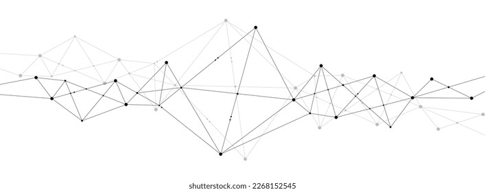 Polygonal Network connect lines and dots background template. Technology server system vector.	