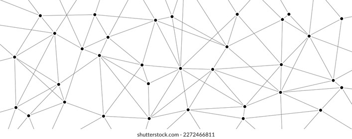 Polygonal network connect lines and dots background template.