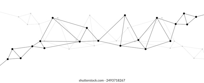 Polygonal network connect lines and dots background template. Technology data transfer server global system graphic vector.	