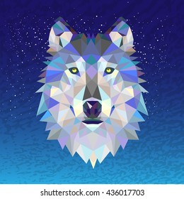 Polygonal North Wolf  Illustration