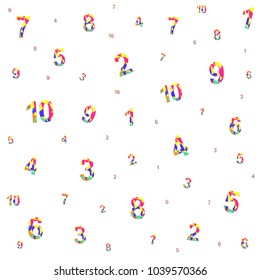 Polygonal numerals. Creative numeral. Geometric design. Digit. Colored number.