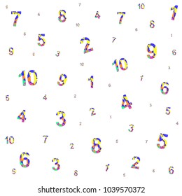 Polygonal numerals. Creative numeral. Geometric design. Digit. Colored number.