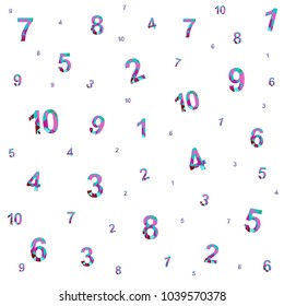 Polygonal numerals. Creative numeral. Geometric design. Digit. Colored number.