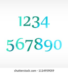 Polygonal numerals. Creative numeral. Geometric design.
