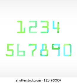 Polygonal numerals. Creative numeral. Geometric design.