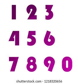 Polygonal numerals. Creative numeral. Geometric design.
