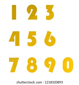 Polygonal numerals. Creative numeral. Geometric design.