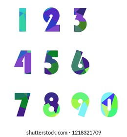 Polygonal numerals. Creative numeral. Geometric design.