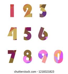 Polygonal numerals. Creative numeral. Geometric design.