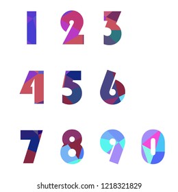 Polygonal numerals. Creative numeral. Geometric design.