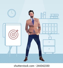 Polygonal office male manager