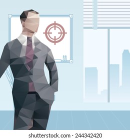 Polygonal office male manager