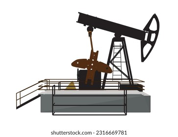 Polygonal Oil pump icon. Oil pump symbol. Vector illustration. Oil pumpjack icon in cartoon style isolated on white background. Oil industry symbol stock vector illustration. 3D..