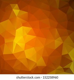Polygonal orange geometric background of triangles for different design. Vector Illustration
