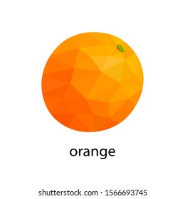 Polygonal orange isolated on white background