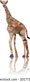 polygonal origami giraffe vector art illustration
