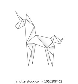 Polygonal origami unicorn. It can be used for sticker, badge, card, patch, phone case, poster, t-shirt, mug etc.