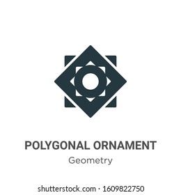 Polygonal ornament glyph icon vector on white background. Flat vector polygonal ornament icon symbol sign from modern geometry collection for mobile concept and web apps design.