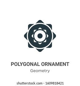 Polygonal ornament of hexagons and triangles glyph icon vector on white background. Flat vector polygonal ornament of hexagons and triangles icon symbol sign from modern geometry collection for mobile