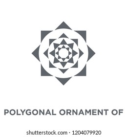 Polygonal ornament of hexagons and triangles icon. Polygonal ornament of hexagons and triangles design concept from Geometry collection. Simple element vector illustration on white background.