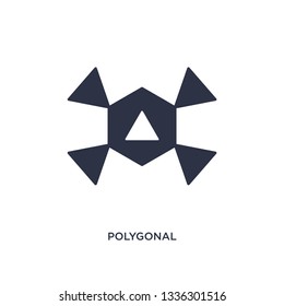 polygonal ornament of hexagons and triangles icon on white background. Simple element illustration from geometry concept.