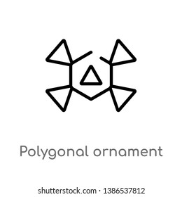 polygonal ornament icon vector on white background