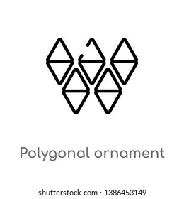 polygonal ornament vector line icon. Simple element illustration. polygonal ornament outline icon from geometry concept. Can be used for web and mobile