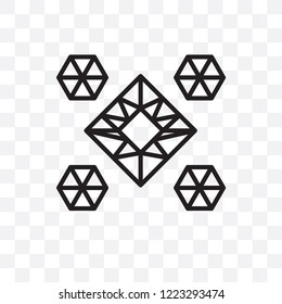 Polygonal ornament vector linear icon isolated on transparent background, Polygonal ornament transparency concept can be used for web and mobile