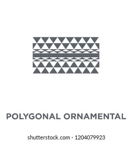 Polygonal ornamental shape of triangles icon. Polygonal ornamental shape of triangles design concept from Geometry collection. Simple element vector illustration on white background.