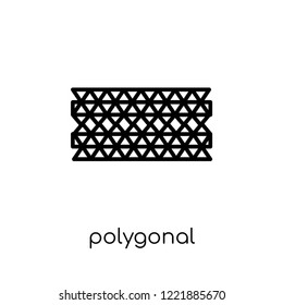polygonal ornamental shape of triangles icon. Trendy modern flat linear vector polygonal ornamental shape of triangles icon on white background from thin line Geometry collection, outline vector