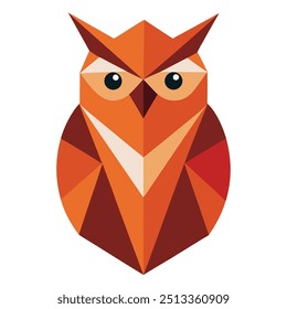 Polygonal Owl Geometric Style - Clean Typography Vector Illustration